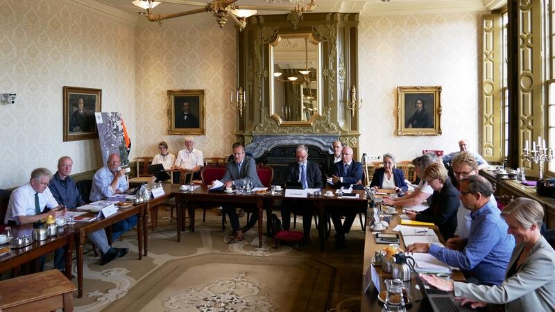 The national delegations and Board advisors at the historial Harlingen Town Hall. CWSS/Bostelmann.