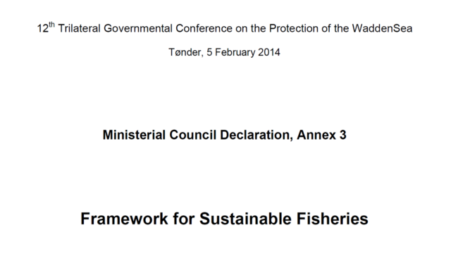 Cut-out of the cover page of the Framework for Sustainable Fisheries.